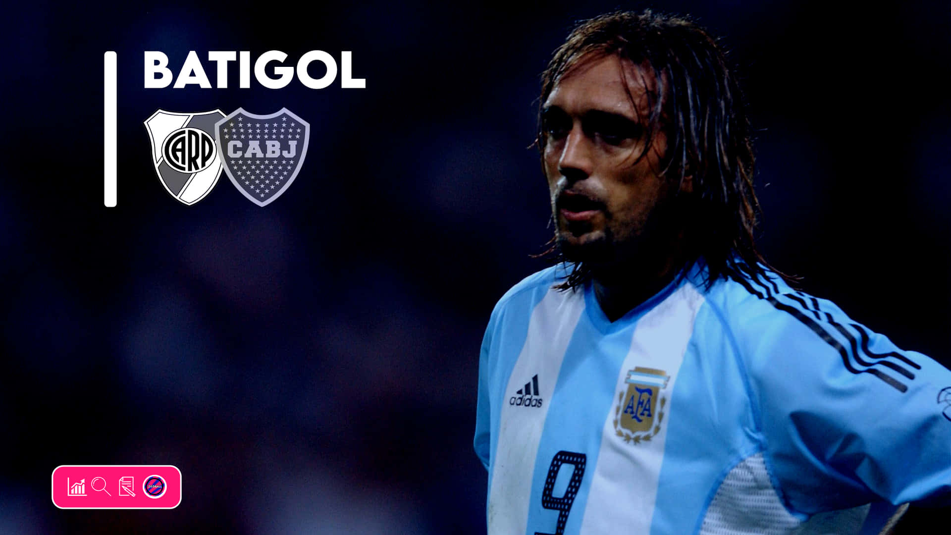 Gabriel Batistuta Argentina National Football Poster Background
