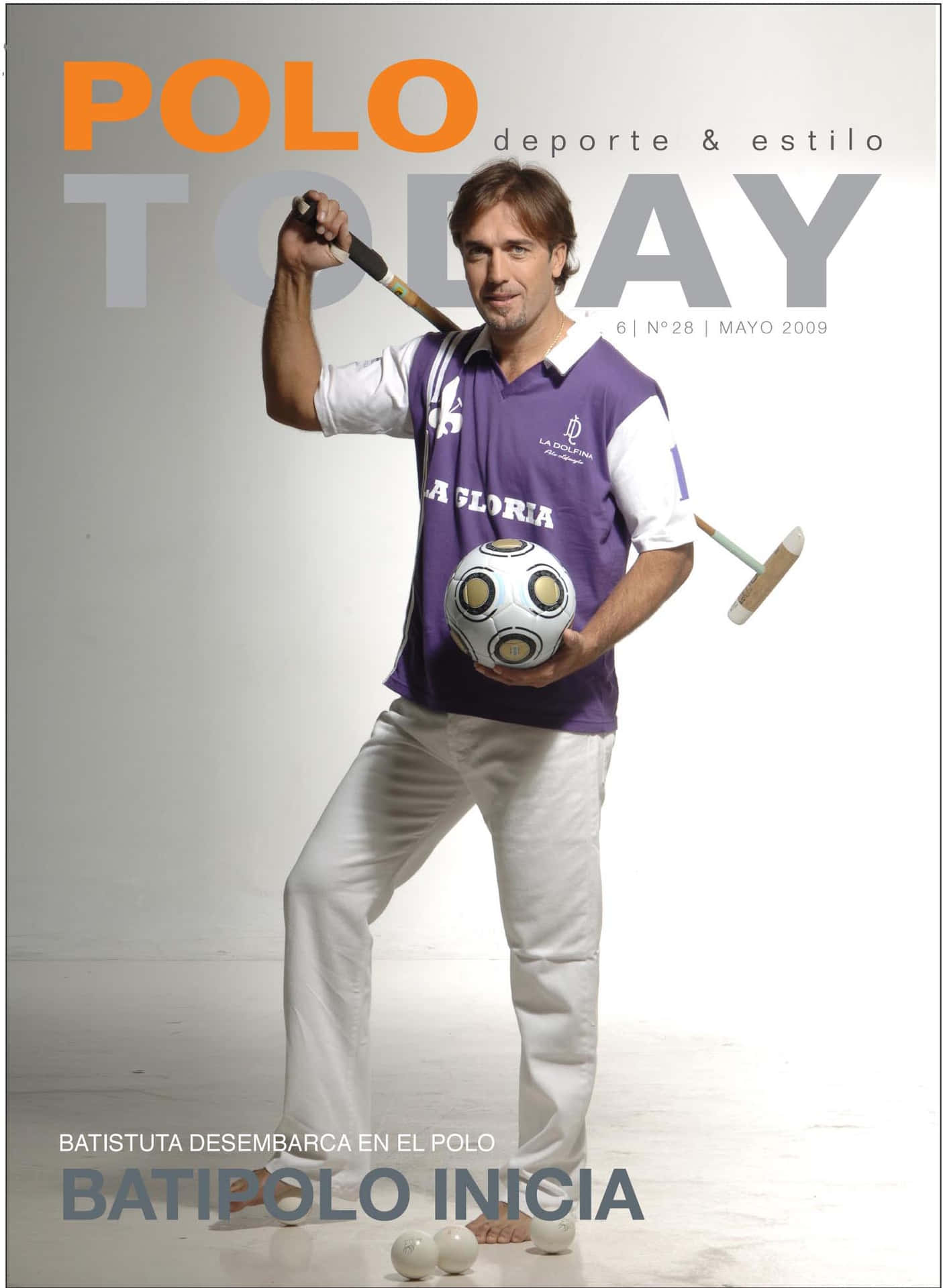 Gabriel Batistuta - Argentine Football Legend On Polo Magazine Cover Background