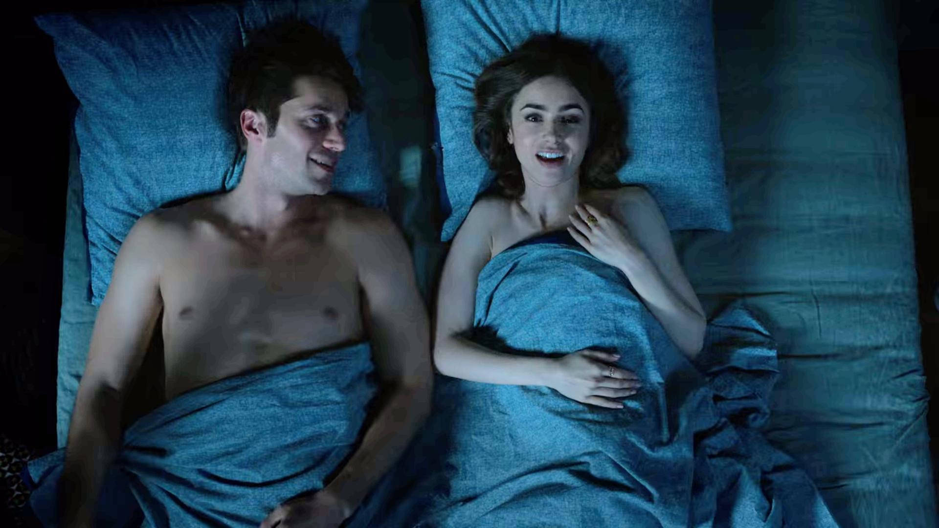 Gabriel & Emily In Bed Background