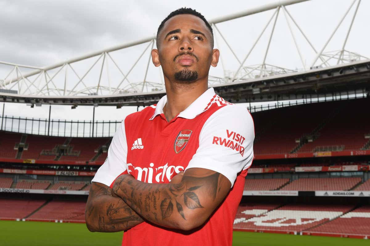 Gabriel Jesus Arms Crossed In Stadium Background