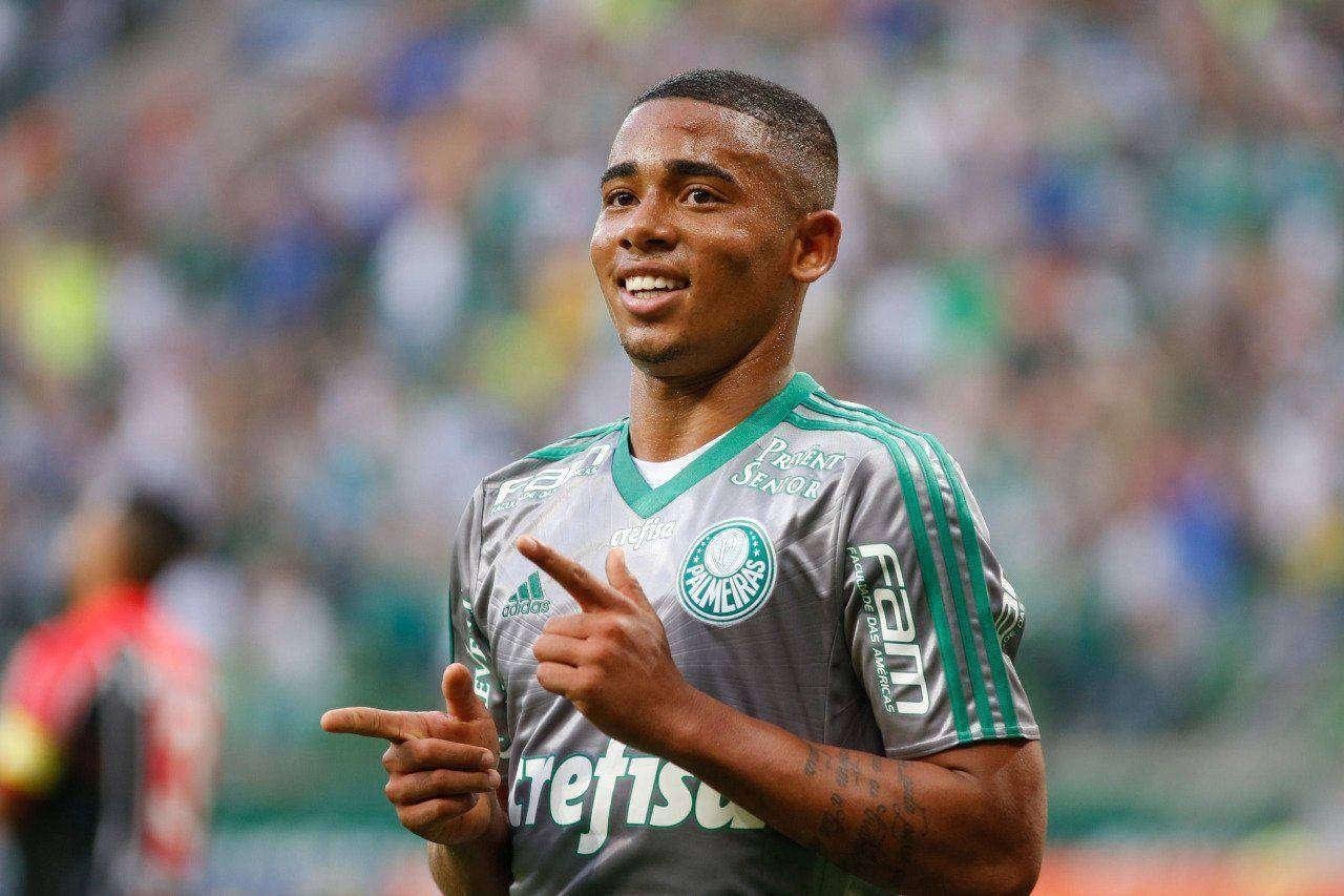 Gabriel Jesus Celebrating With Finger Guns Gesture