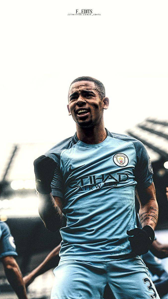 Gabriel Jesus Cheering And Getting Pumped Background