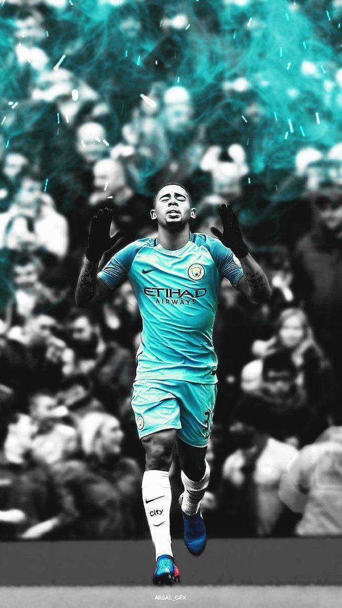 Gabriel Jesus In Action Background