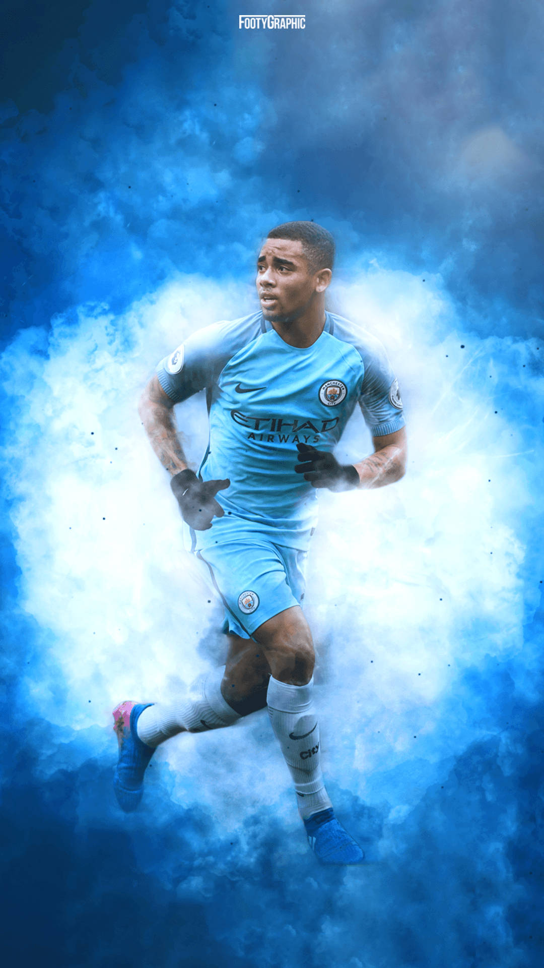 Gabriel Jesus Running White Clouds