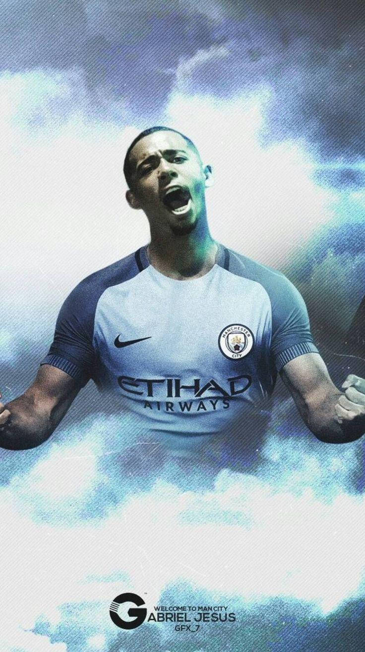 Gabriel Jesus Surrounded By White Fog Background