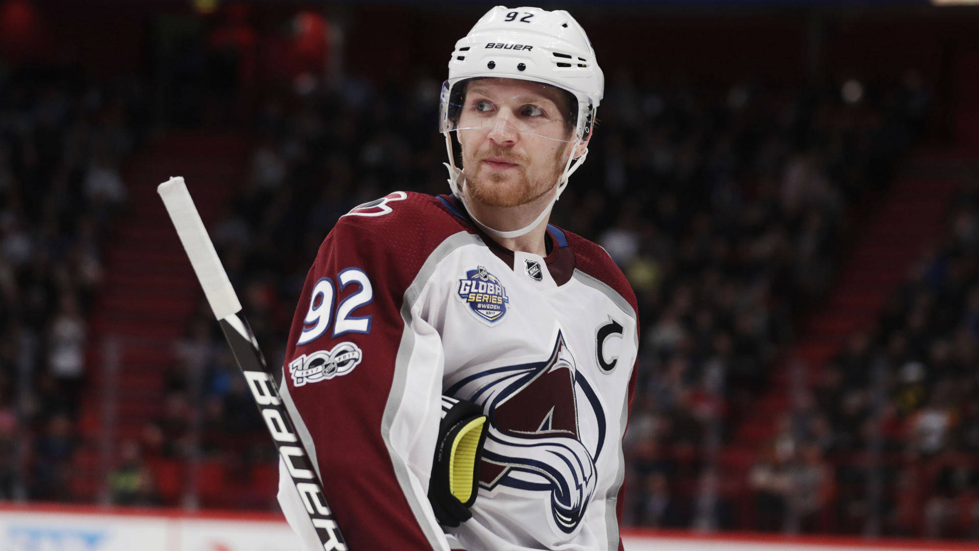 Gabriel Landeskog, Distinguished Colorado Avalanche Left Winger, In Action Background