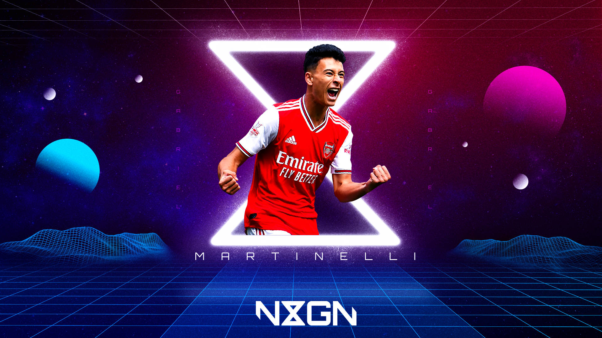 Gabriel Martinelli Neon Galaxy Retro Background