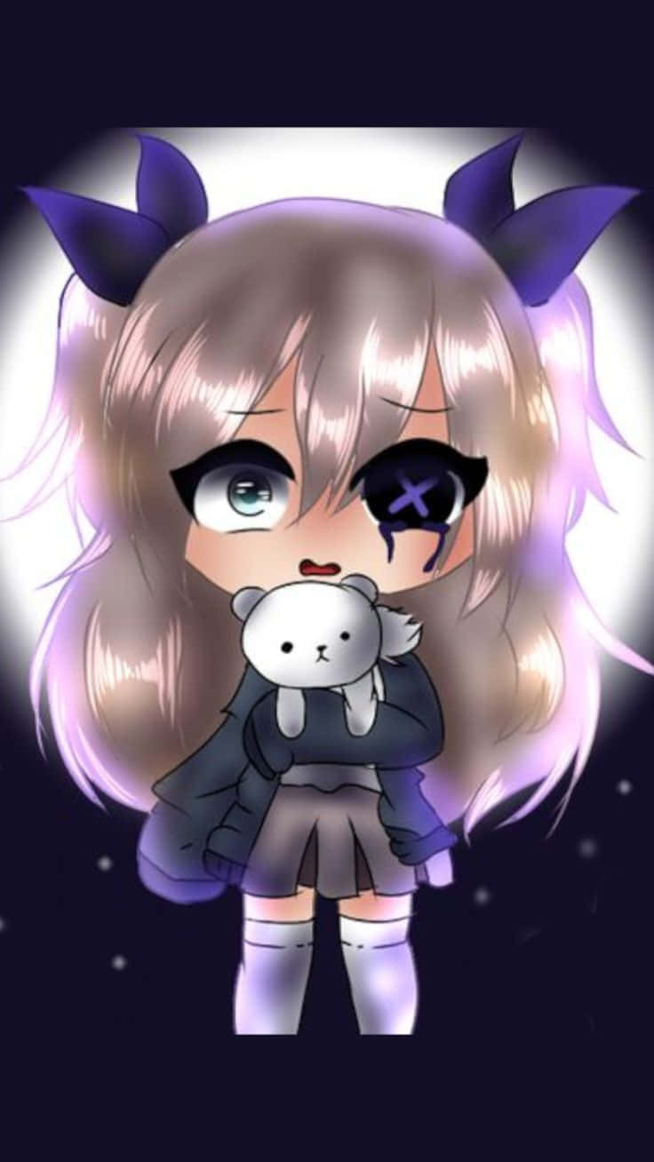Gacha Club Girl Night Moon Background