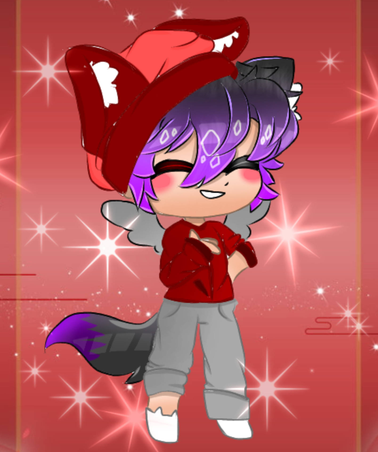 Gacha Club Red Purple Character Background