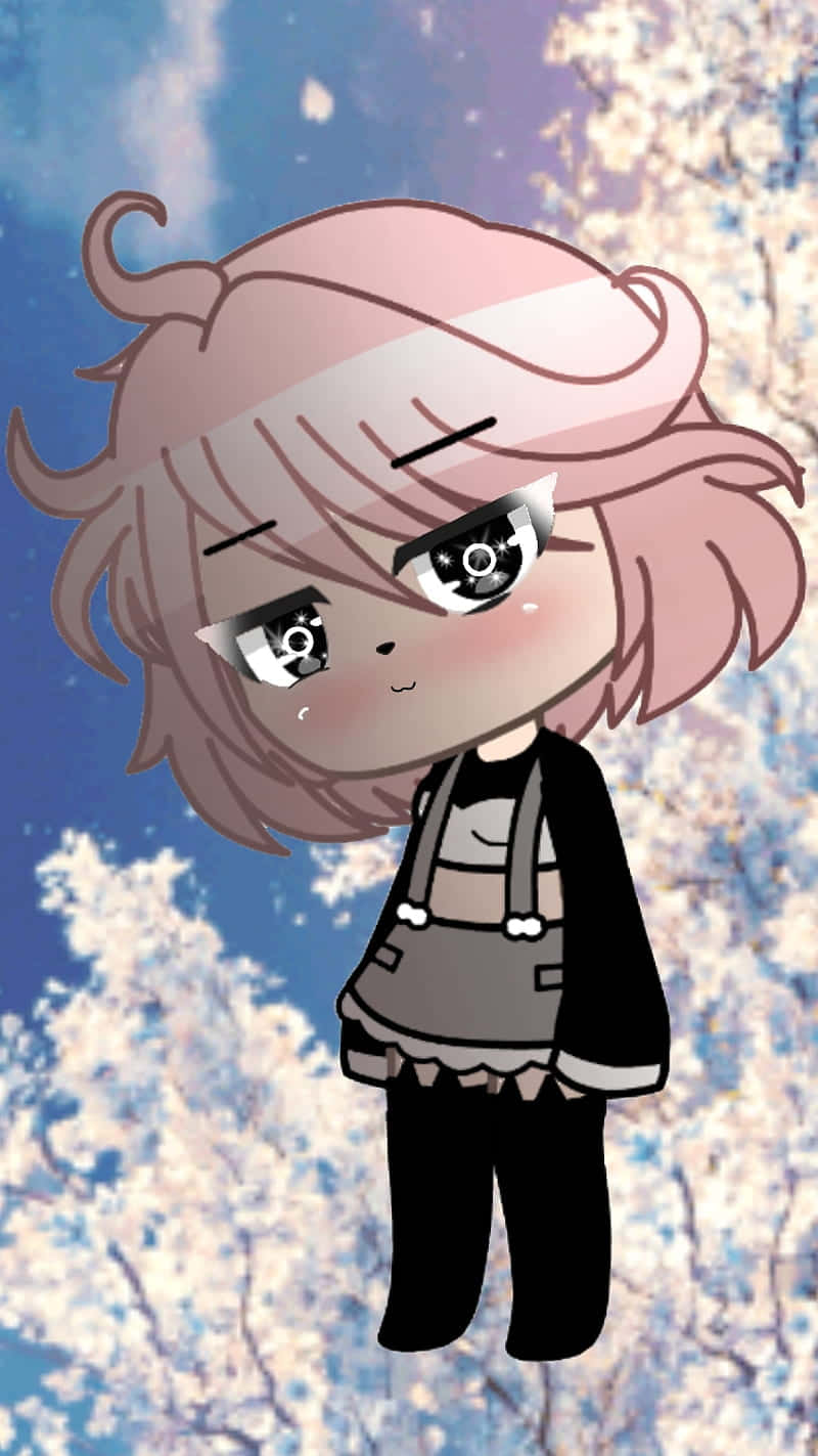 Gacha Girl And Cherry Blossoms Background