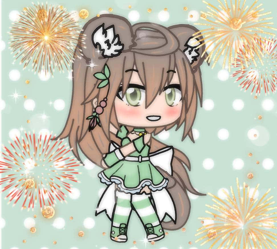 Gacha Girl Fireworks And Polka Dots