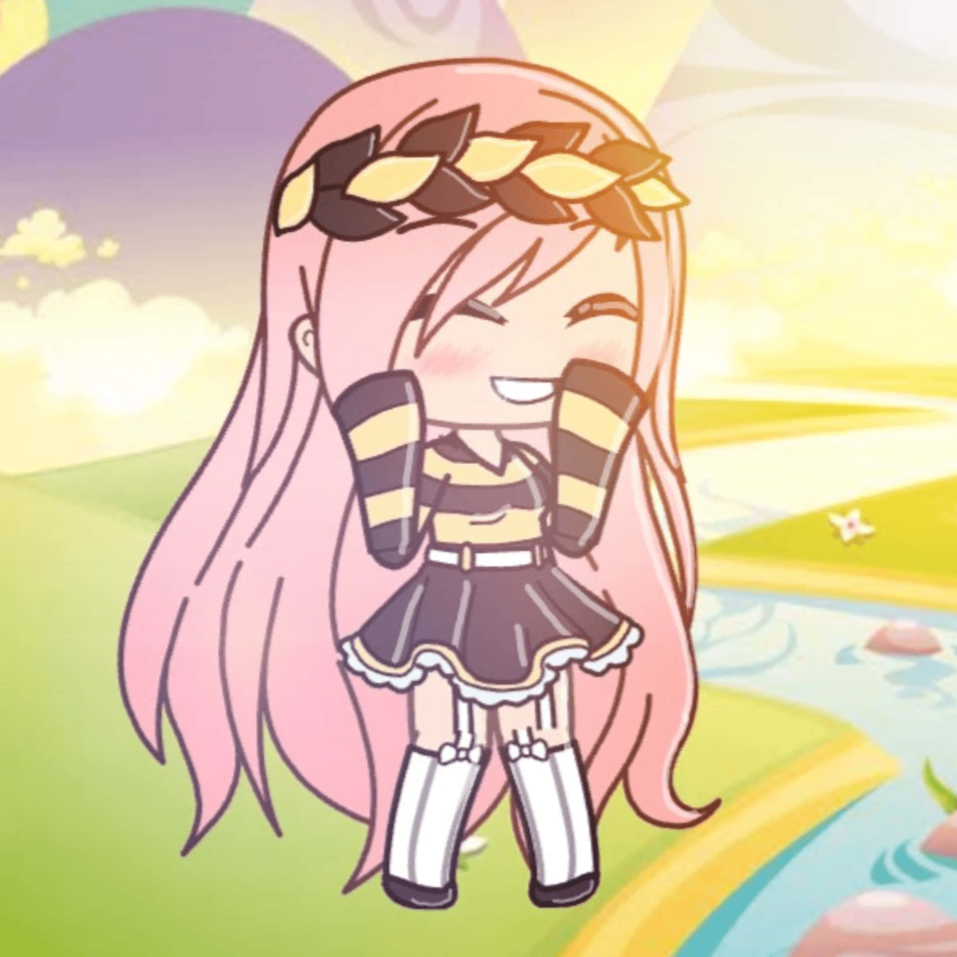 Gacha Girl On A Sunny Day Background