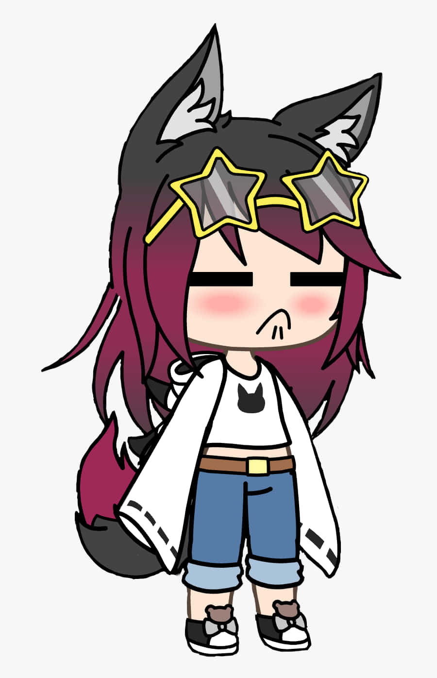 Gacha Girl Star Shaped Eyeglasses Background