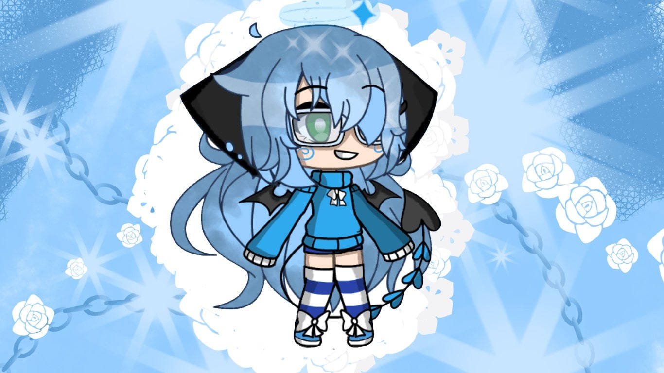 Gacha Life Character In Blue Background