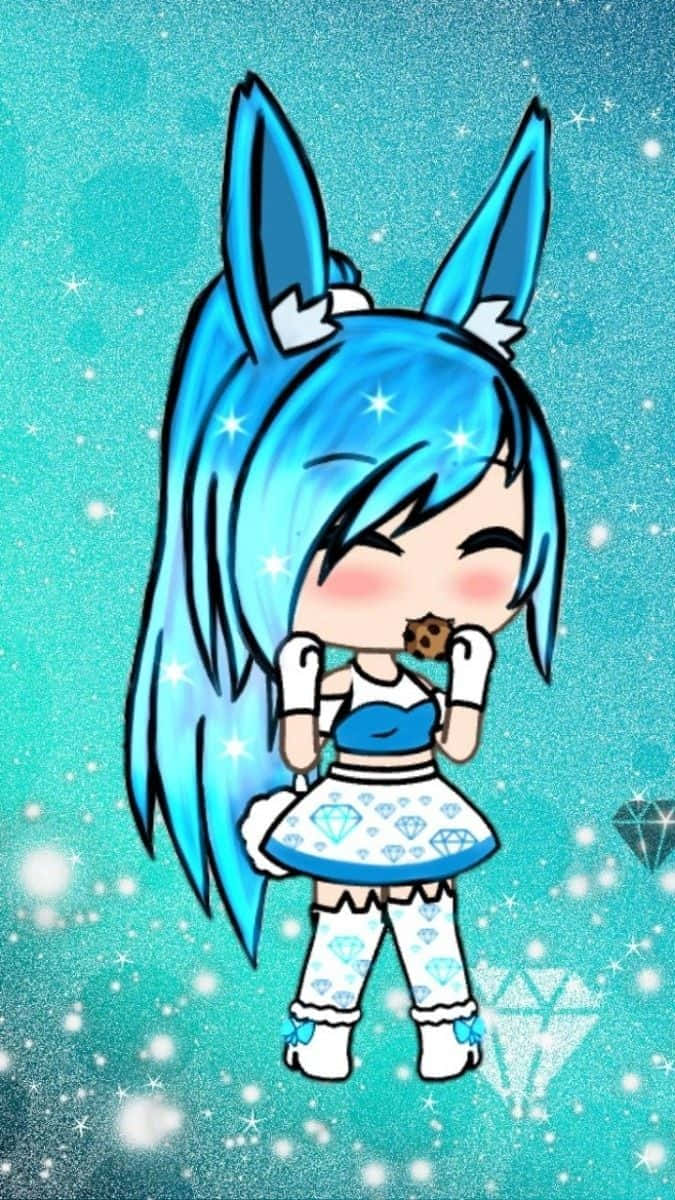 Gacha Life Cute Blue Girl Background