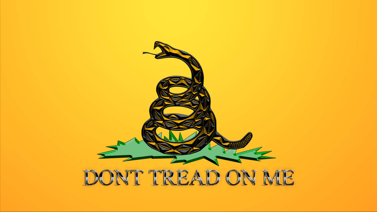 Gadsden Flag Coiled Black Snake Background