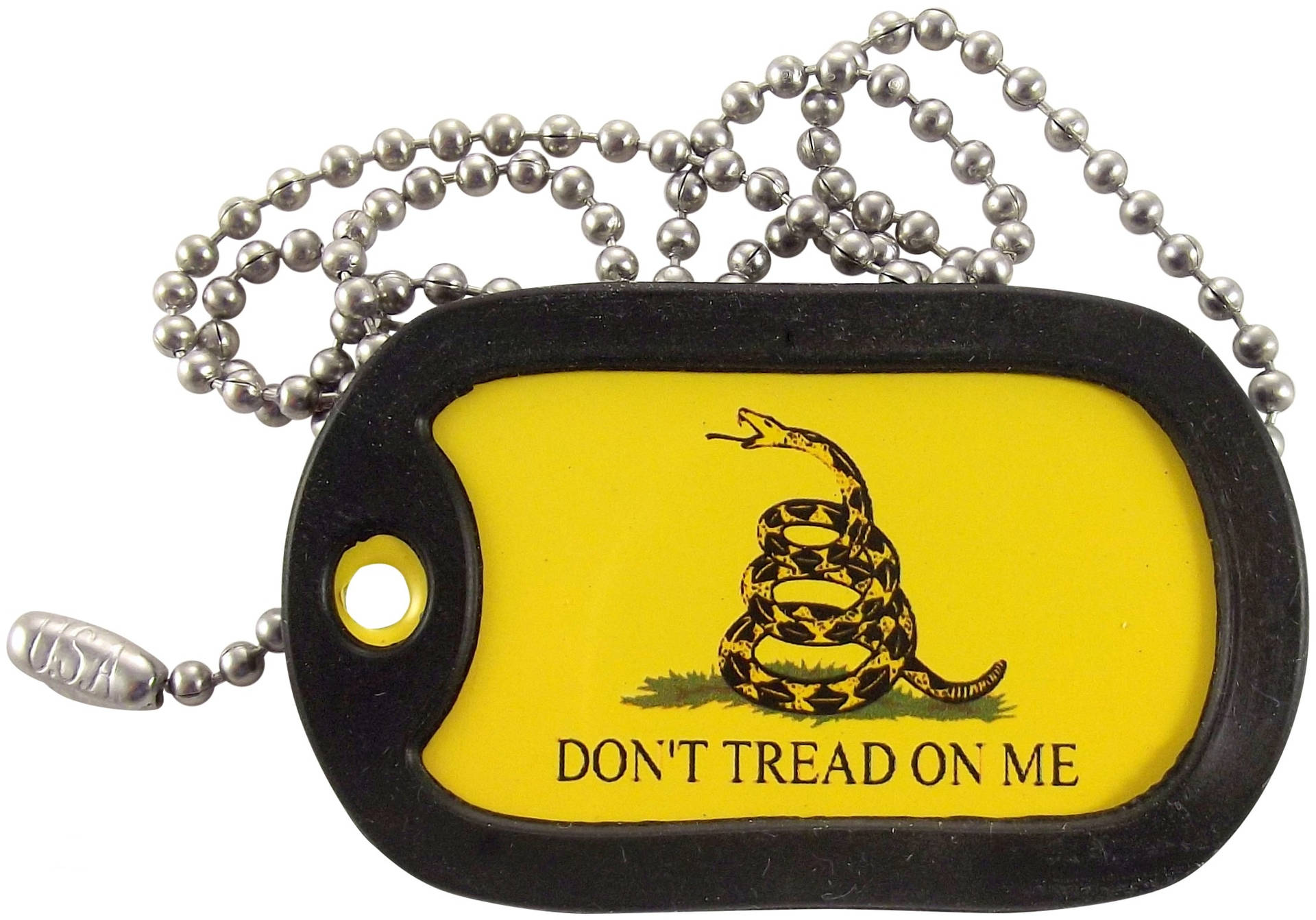 Gadsden Flag On Memorial Necklace Background