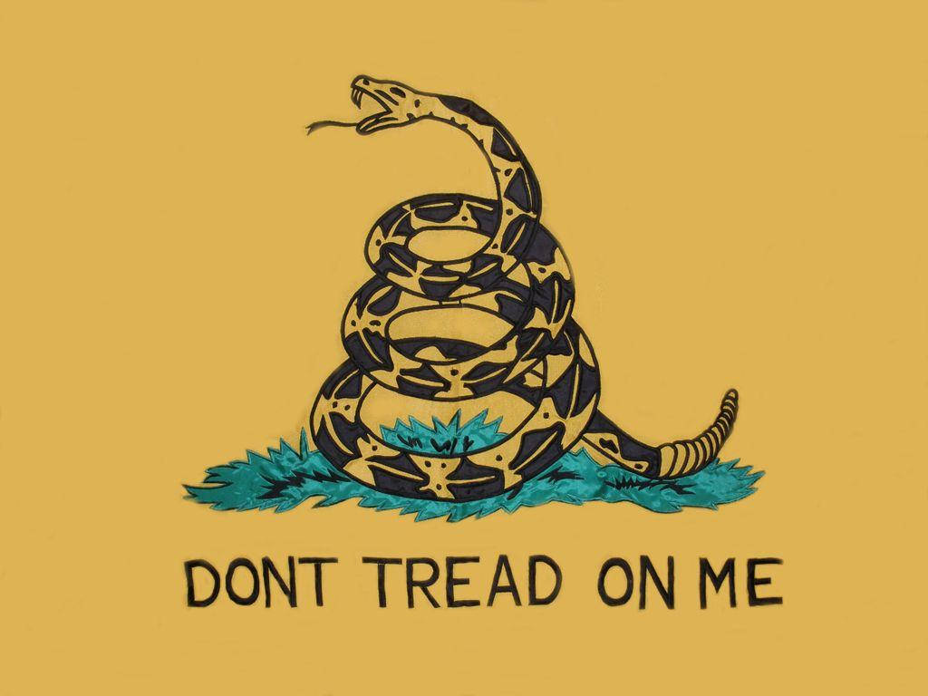 Gadsden Flag Rattlesnake Old Yellow Background