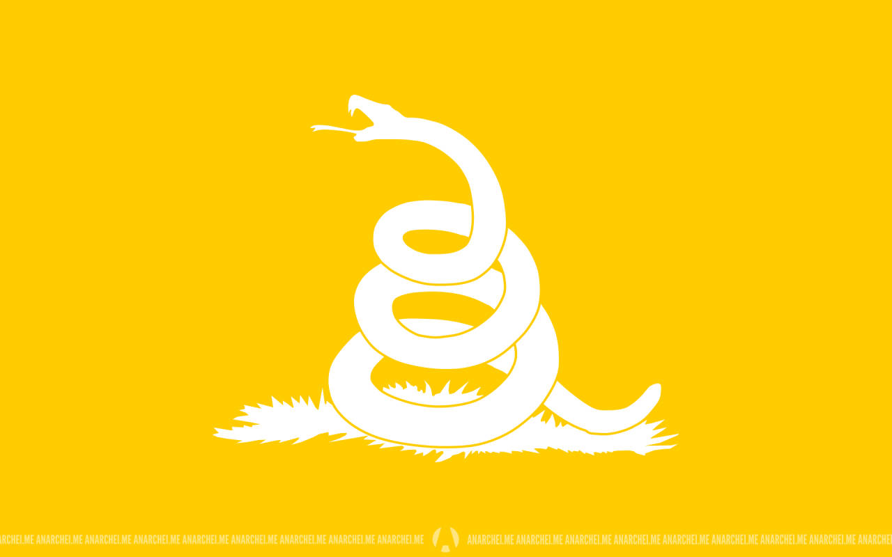 Gadsden Flag Yellow Canvas White Snake Background