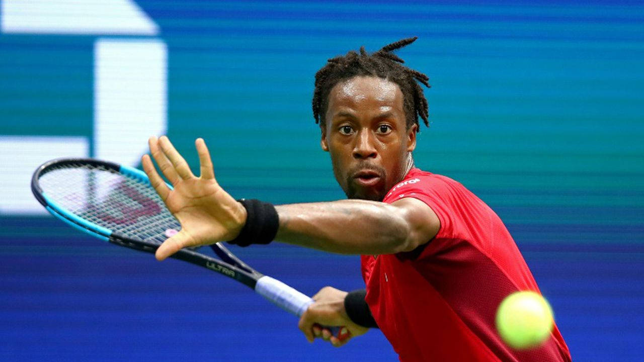 Gael Monfils About To Hit Ball