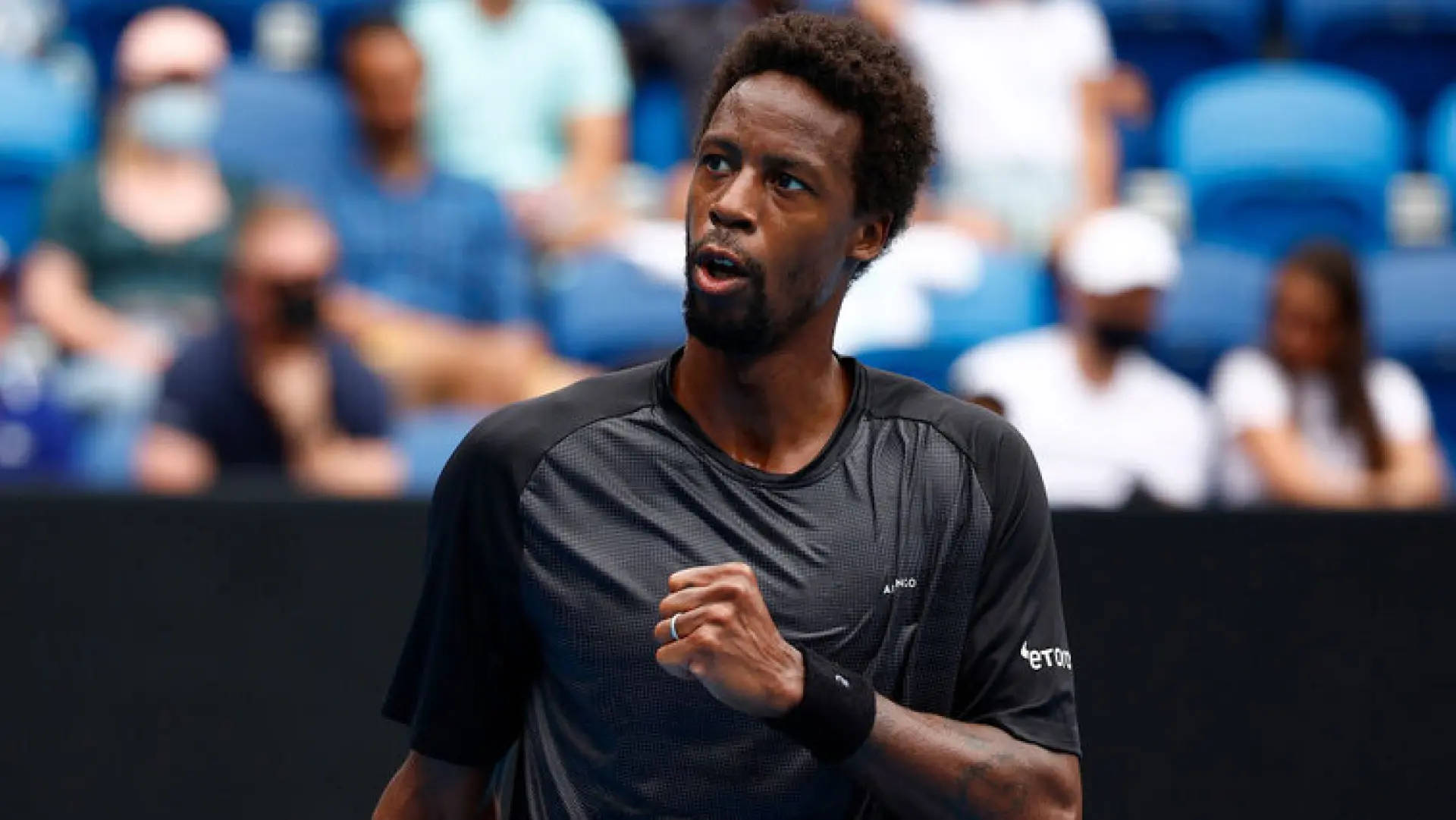 Gael Monfils In Damp Shirt