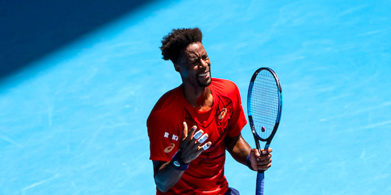 Gael Monfils Looking Anguished Background