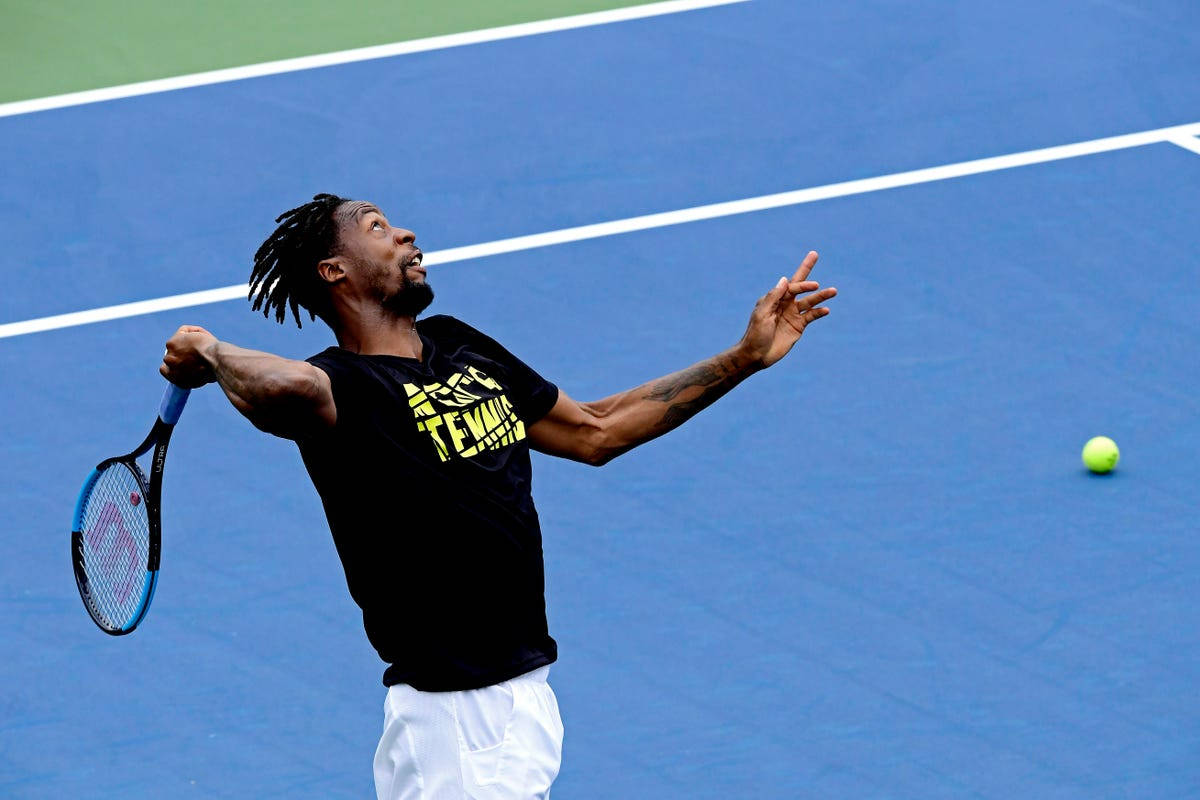 Gael Monfils Swinging Tennis Racket