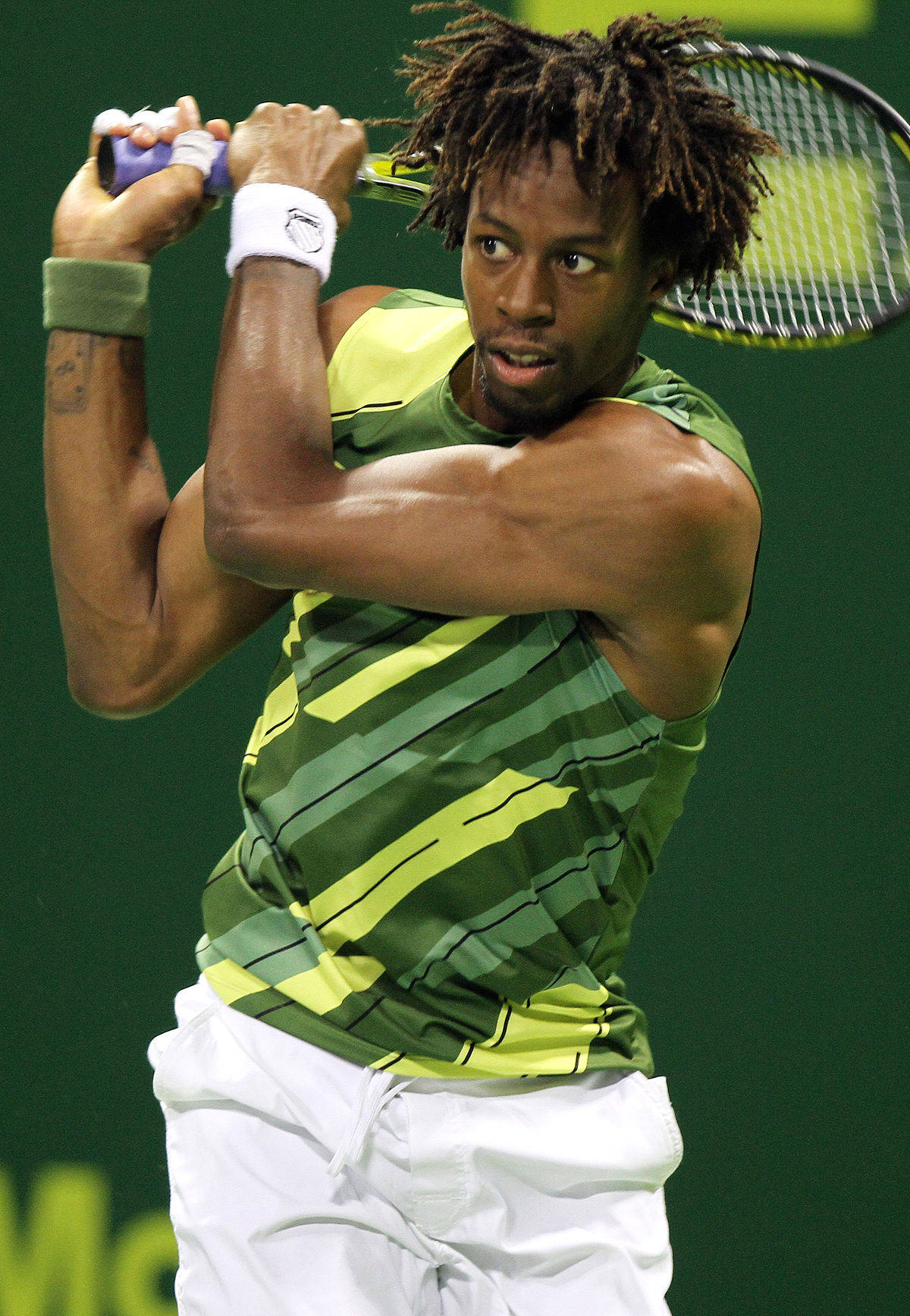 Gael Monfils Wearing Green Background