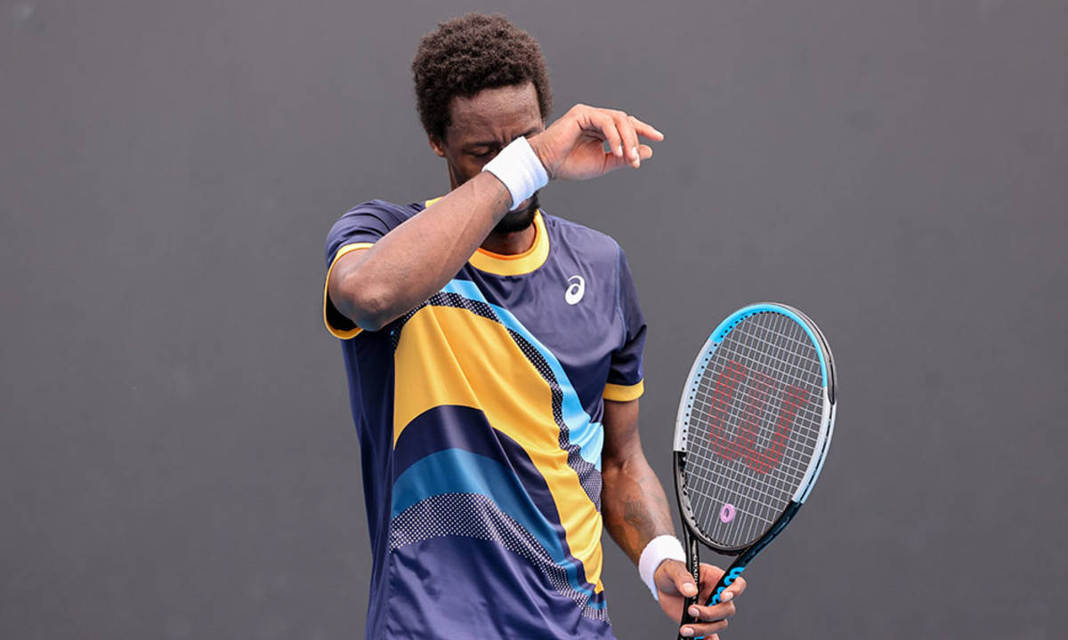 Gael Monfils Wiping His Face Background