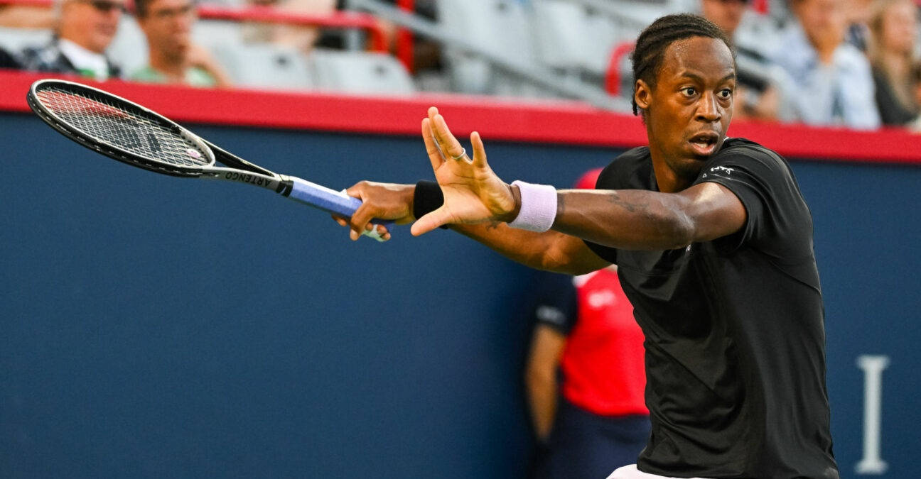 Gael Monfils With Arms Extended Background