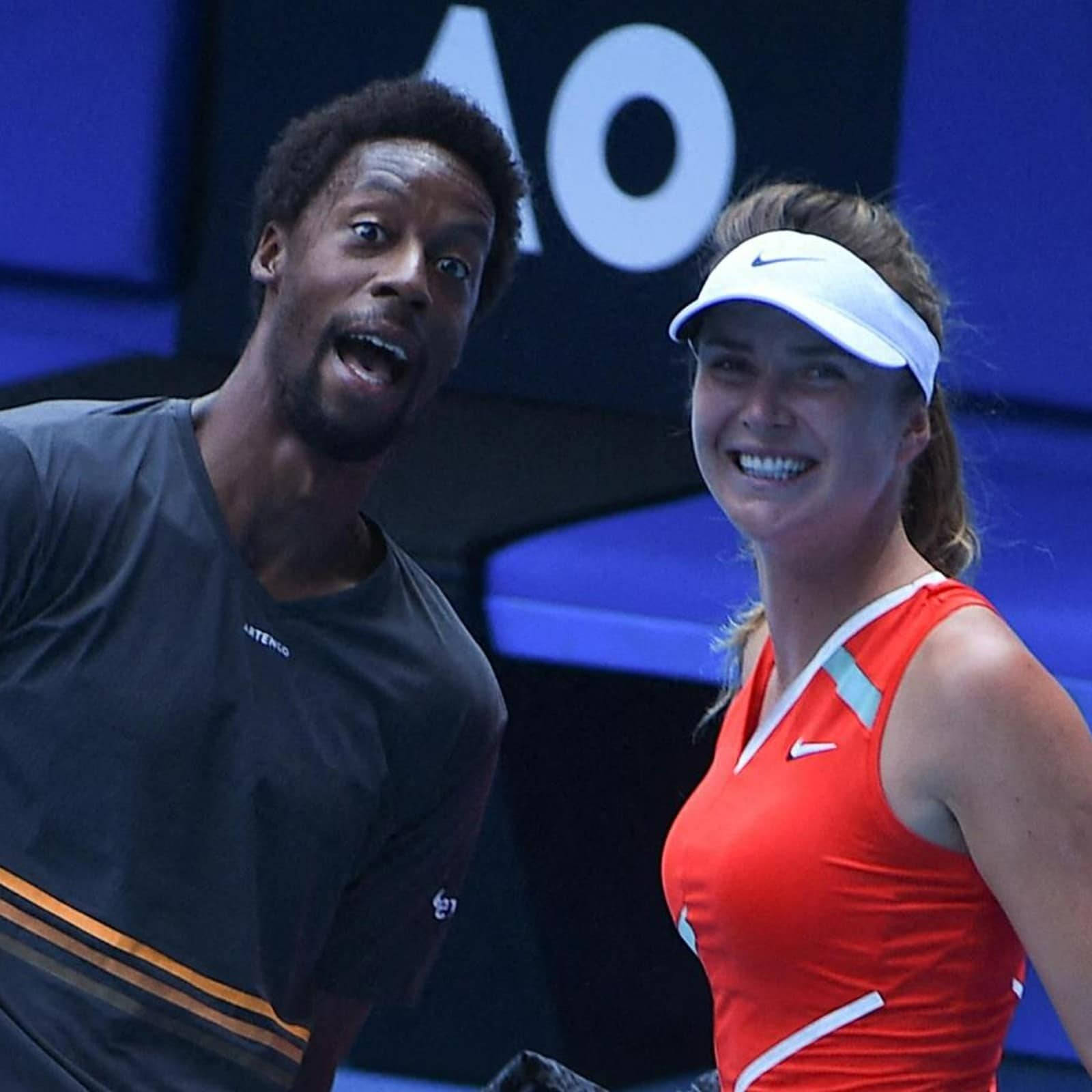 Gael Monfils With Elina Svitolina Background