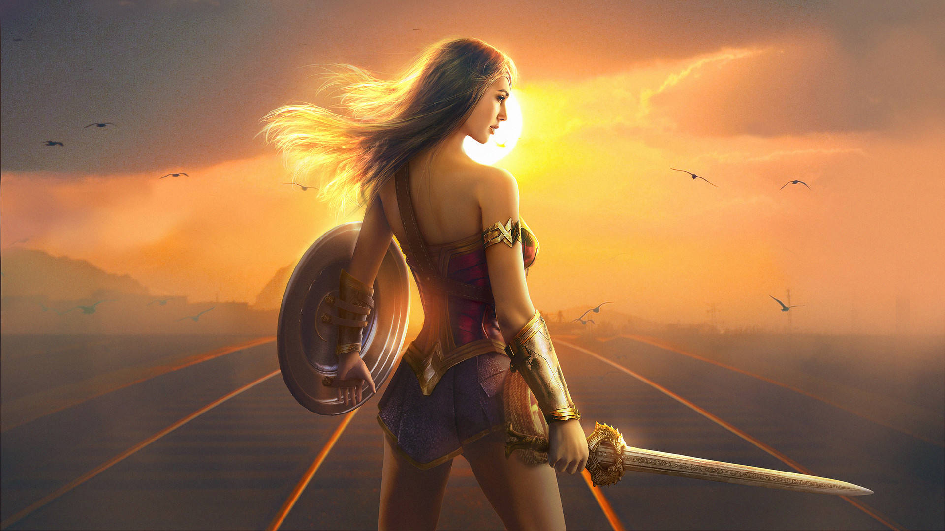 Gal Gadot Wonder Woman Superhero Background