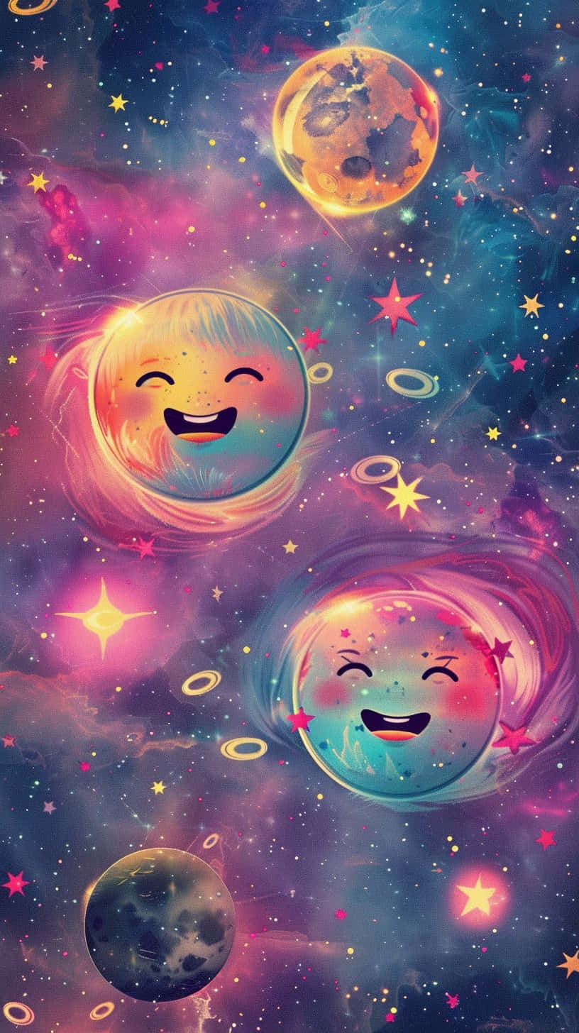 Galactic Emoji Friends Celebration Background