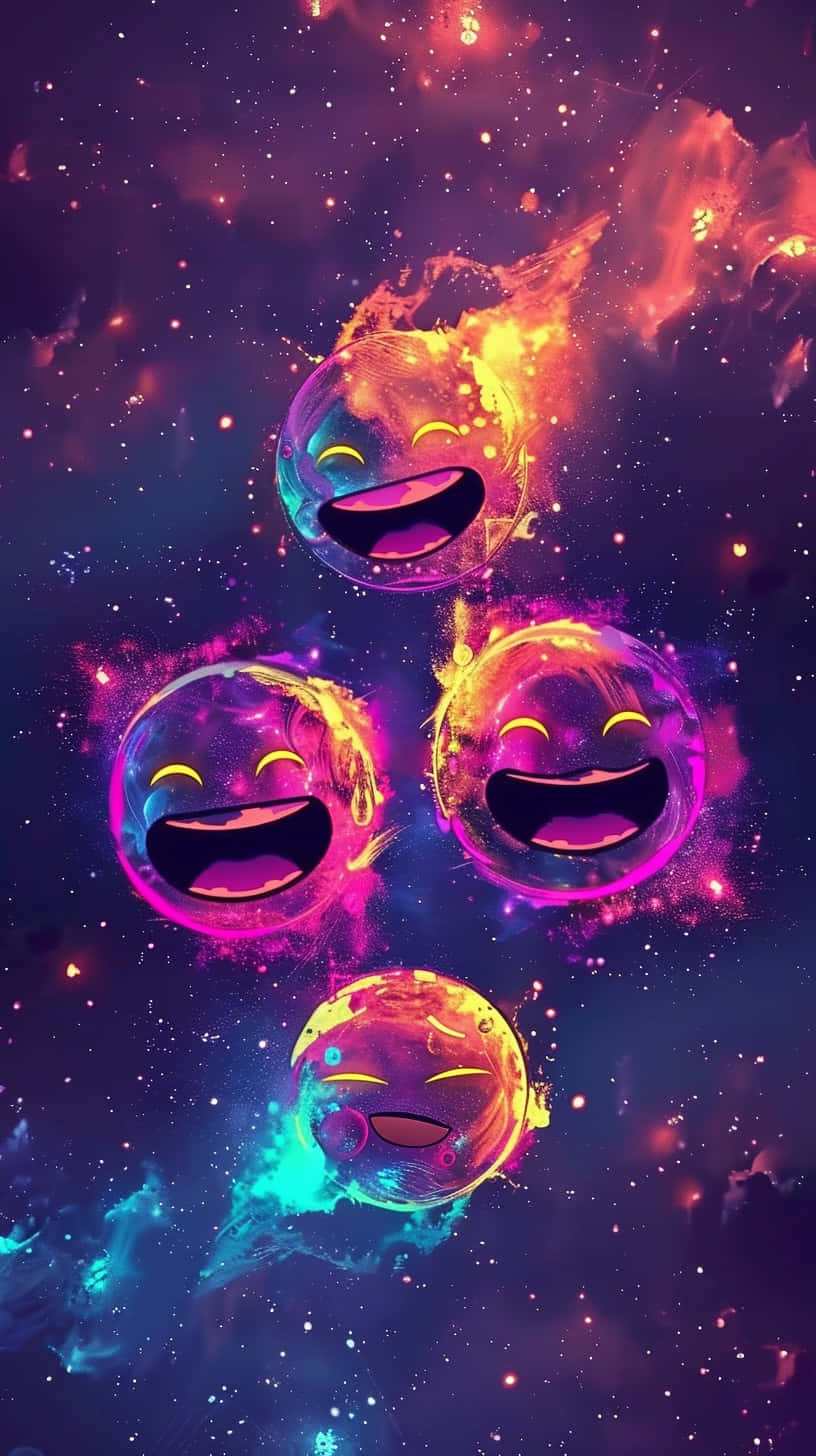 Galactic Laughing Emojis Background