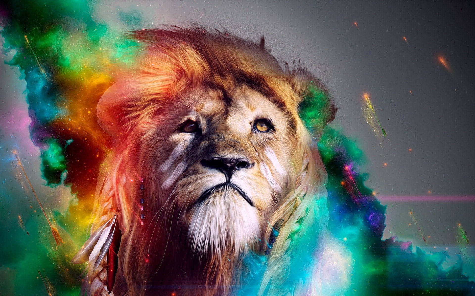 Galactic Lion Laptop Background