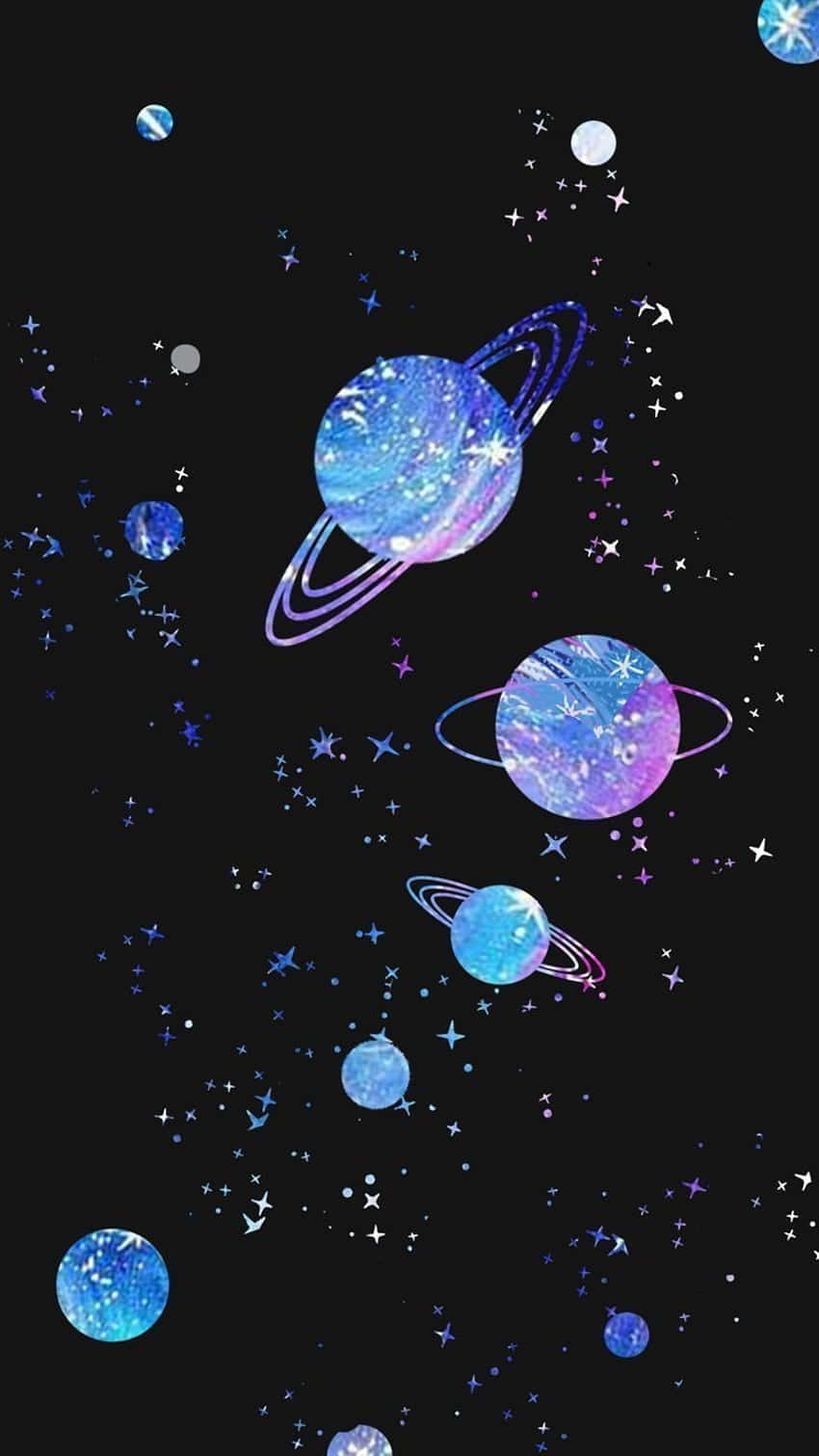 Galactic_ Watercolor_ Planets_ Background Background