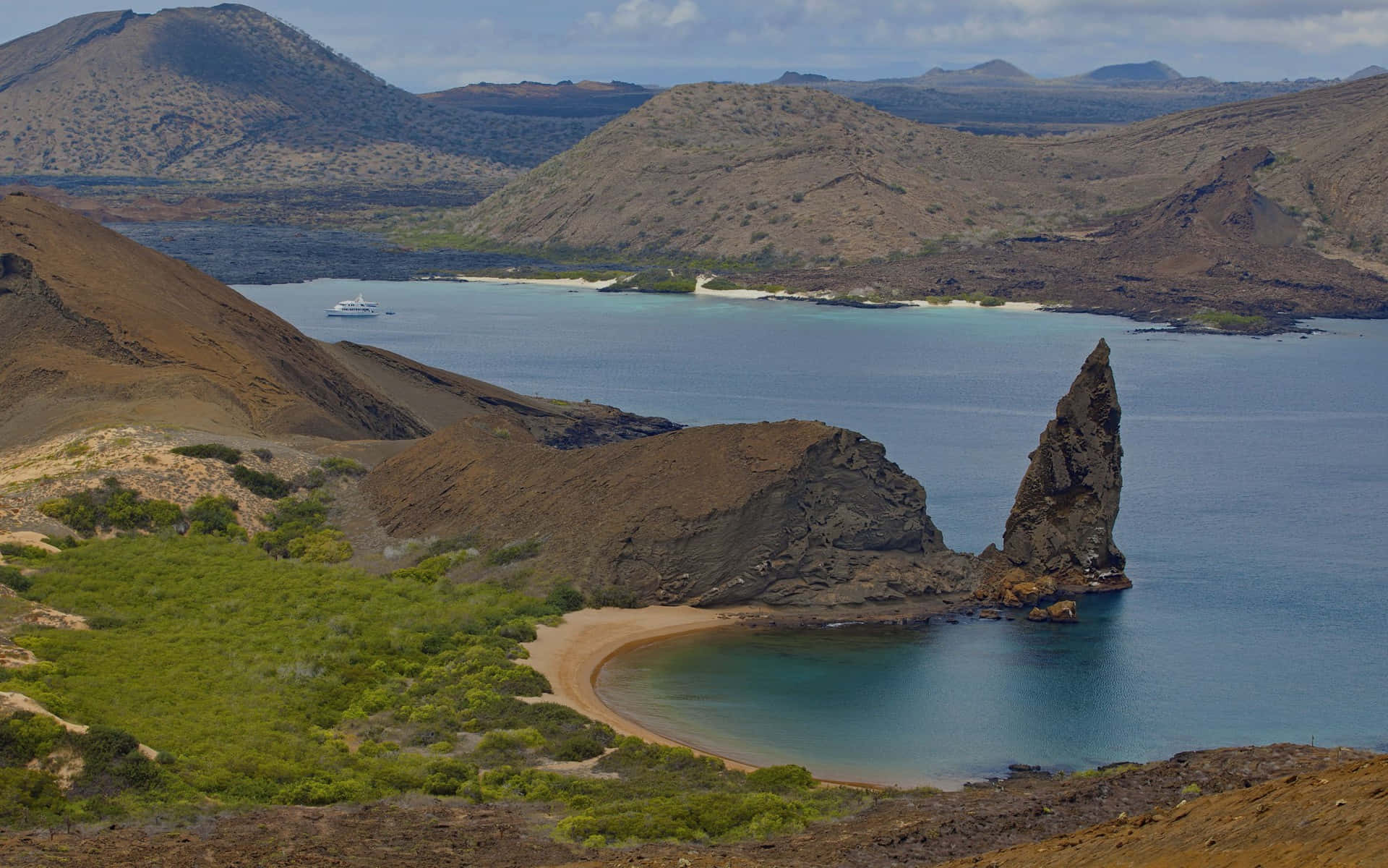 Galapagos Lake Ecuador In Galapagos Islands Background