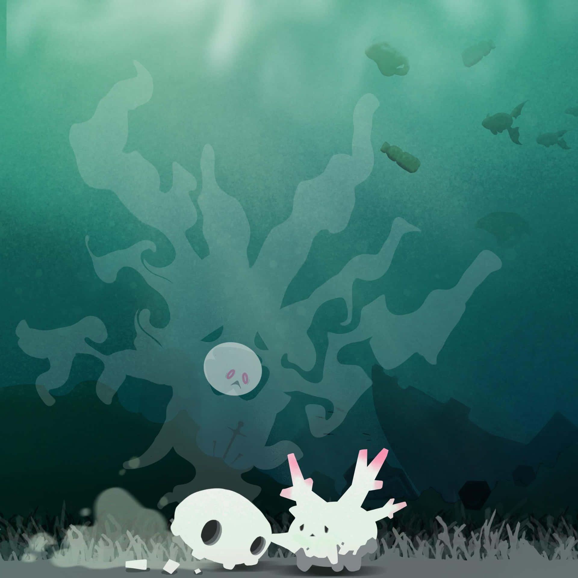 Galarian Corsola Comforting Cursola In Ghost Form