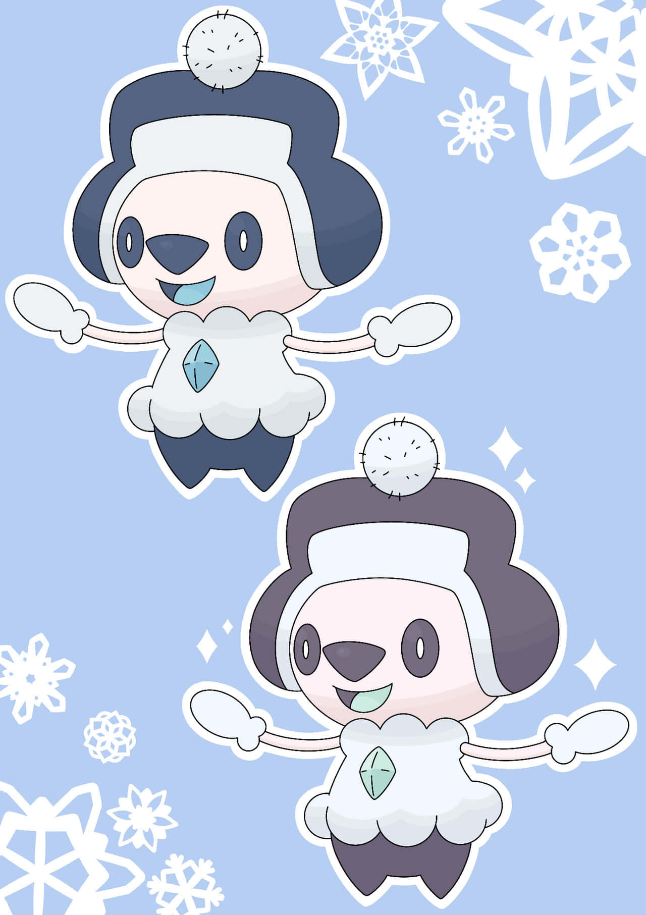 Galarian Mime Jr. In Snow Background