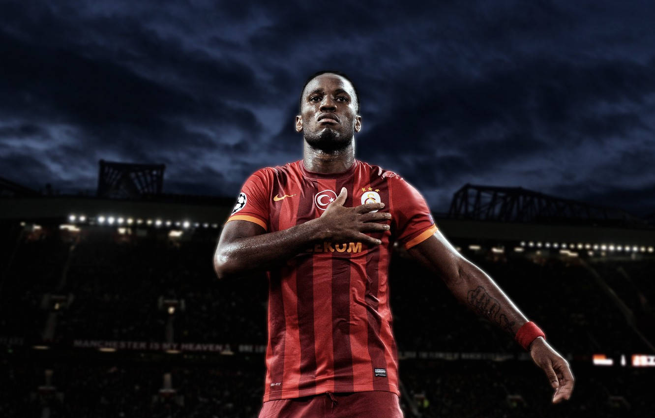 Galatasaray Drogba Hand On Chest Background