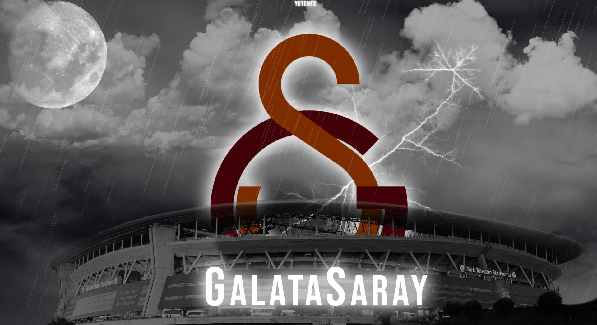 Galatasaray Stadium And Lightning Background