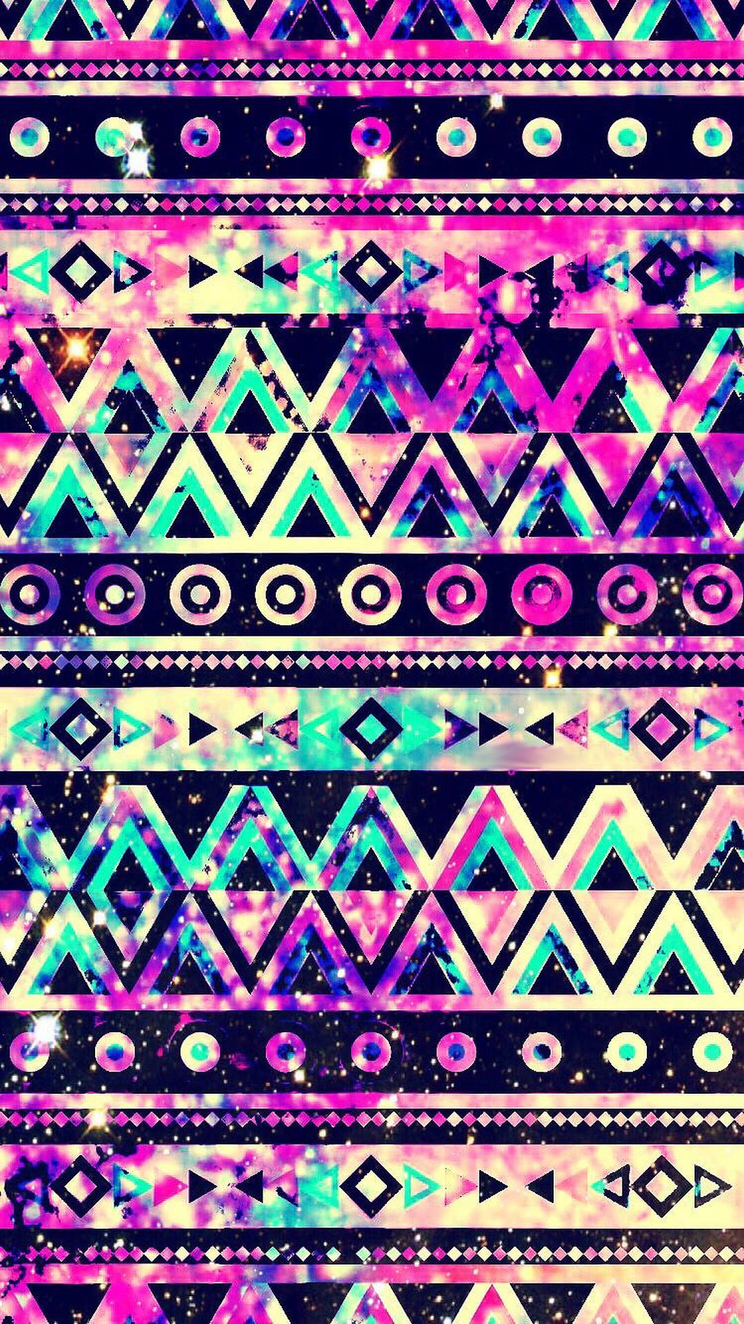 Galaxy Aztec Tribal Pattern Background