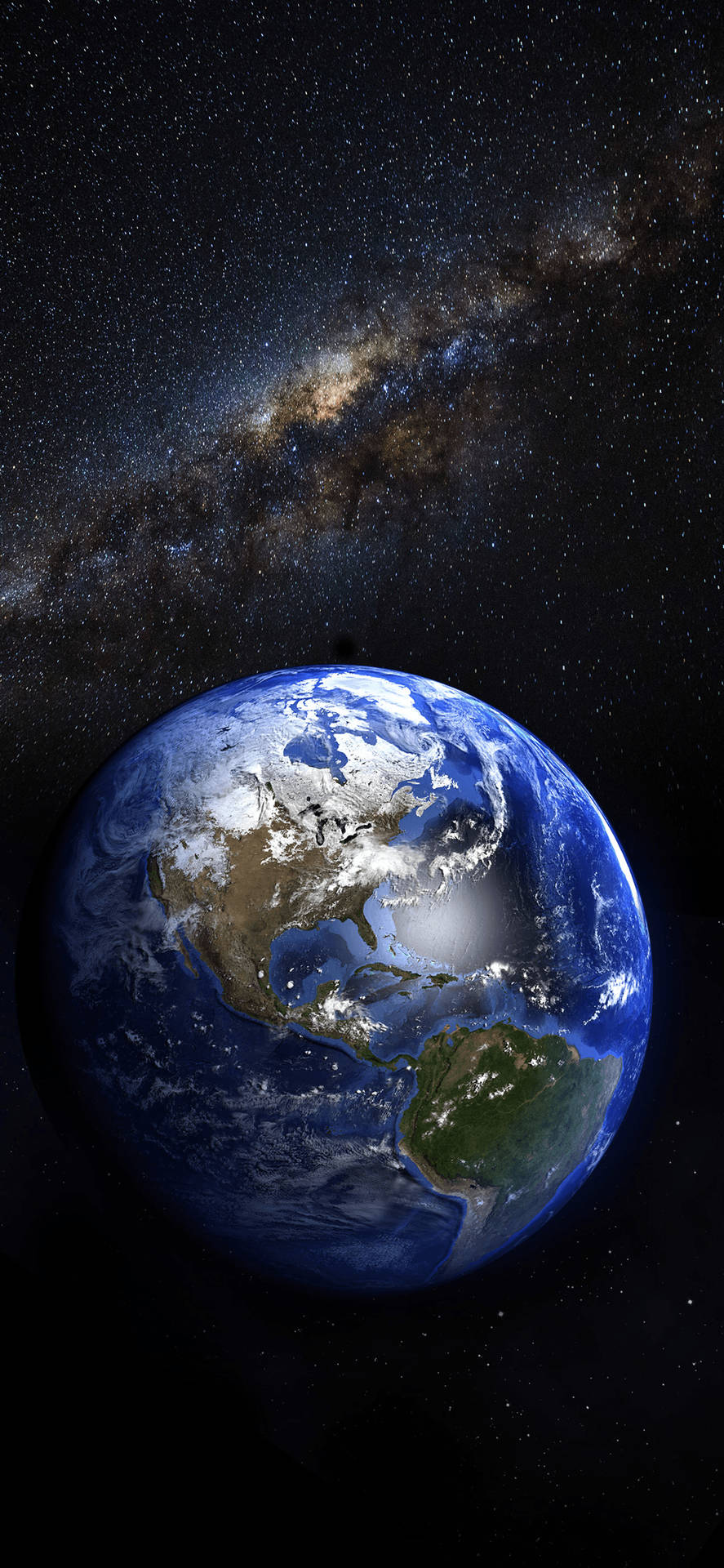 Galaxy Behind Earth Iphone 6 Background