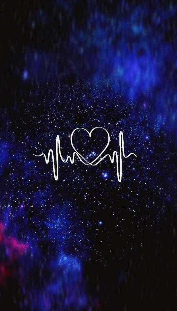 Galaxy Blue Aesthetic With A Heart
