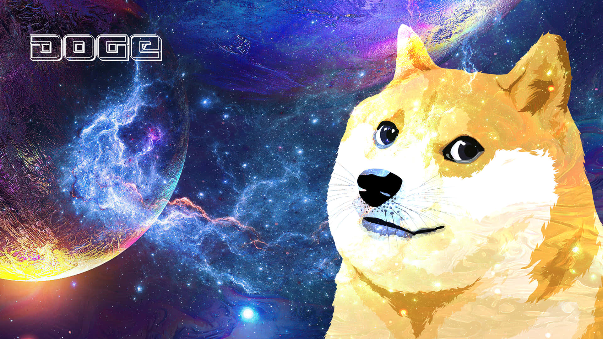 Galaxy Doge Art Background