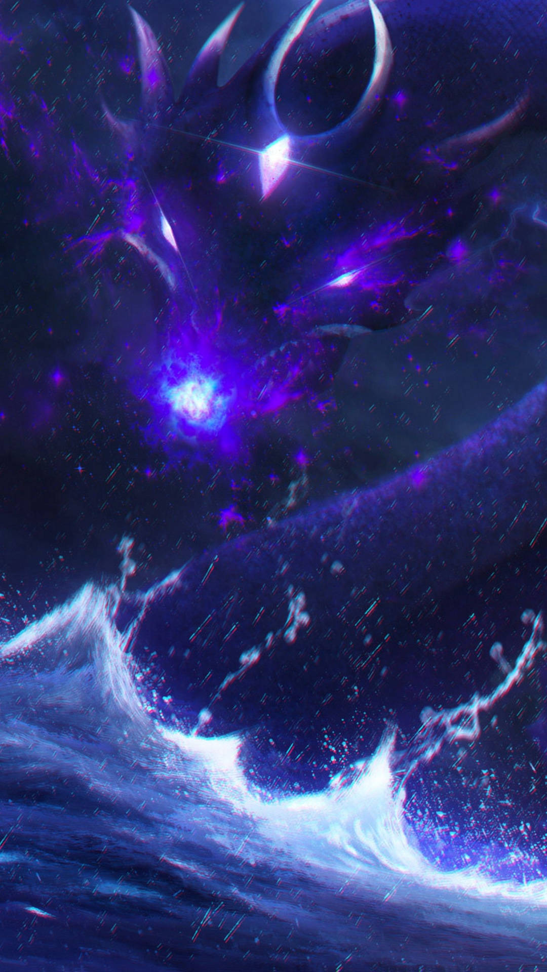 Galaxy Dragon With A Forehead Crystal Background