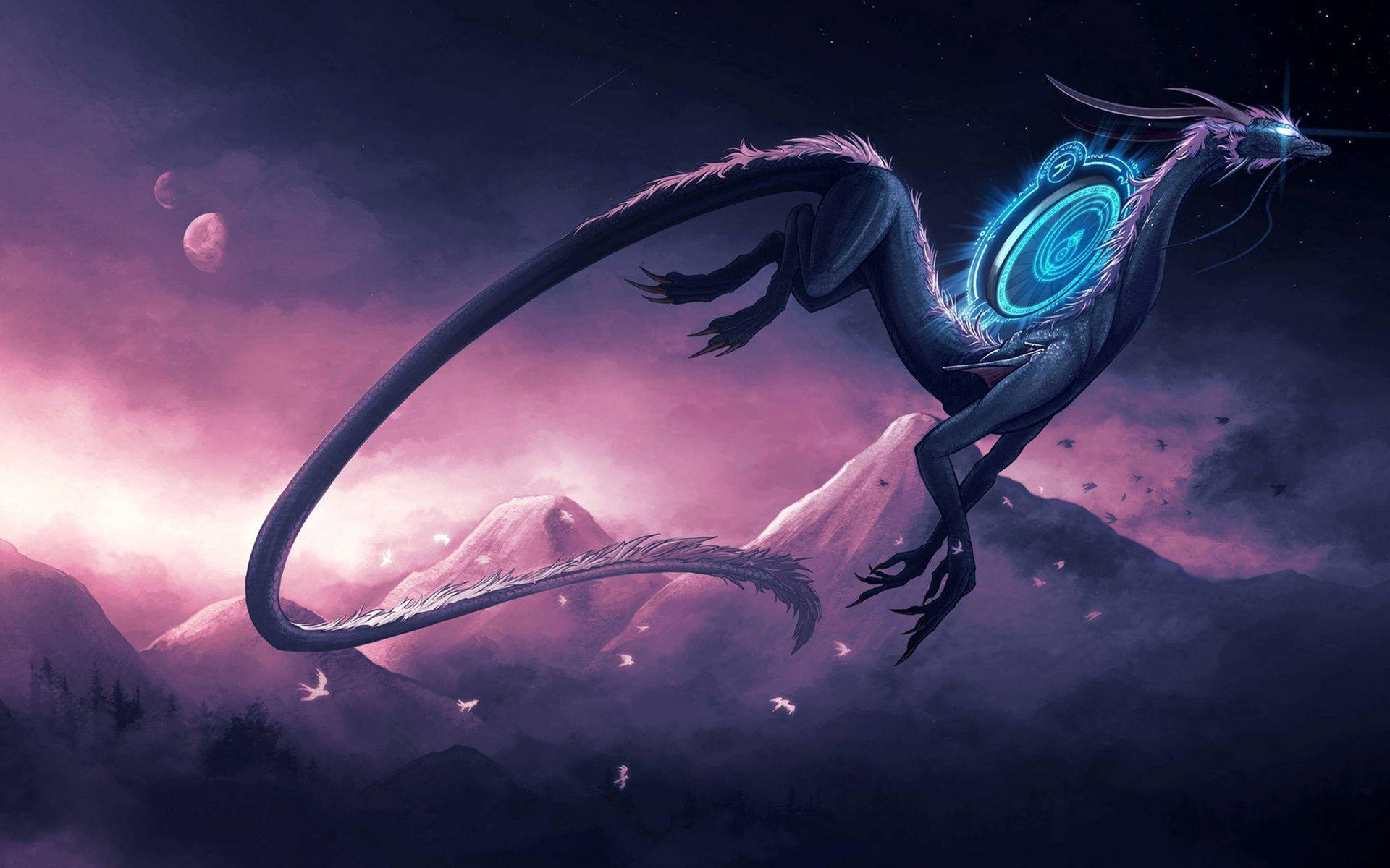 Galaxy Eastern Dragon Background
