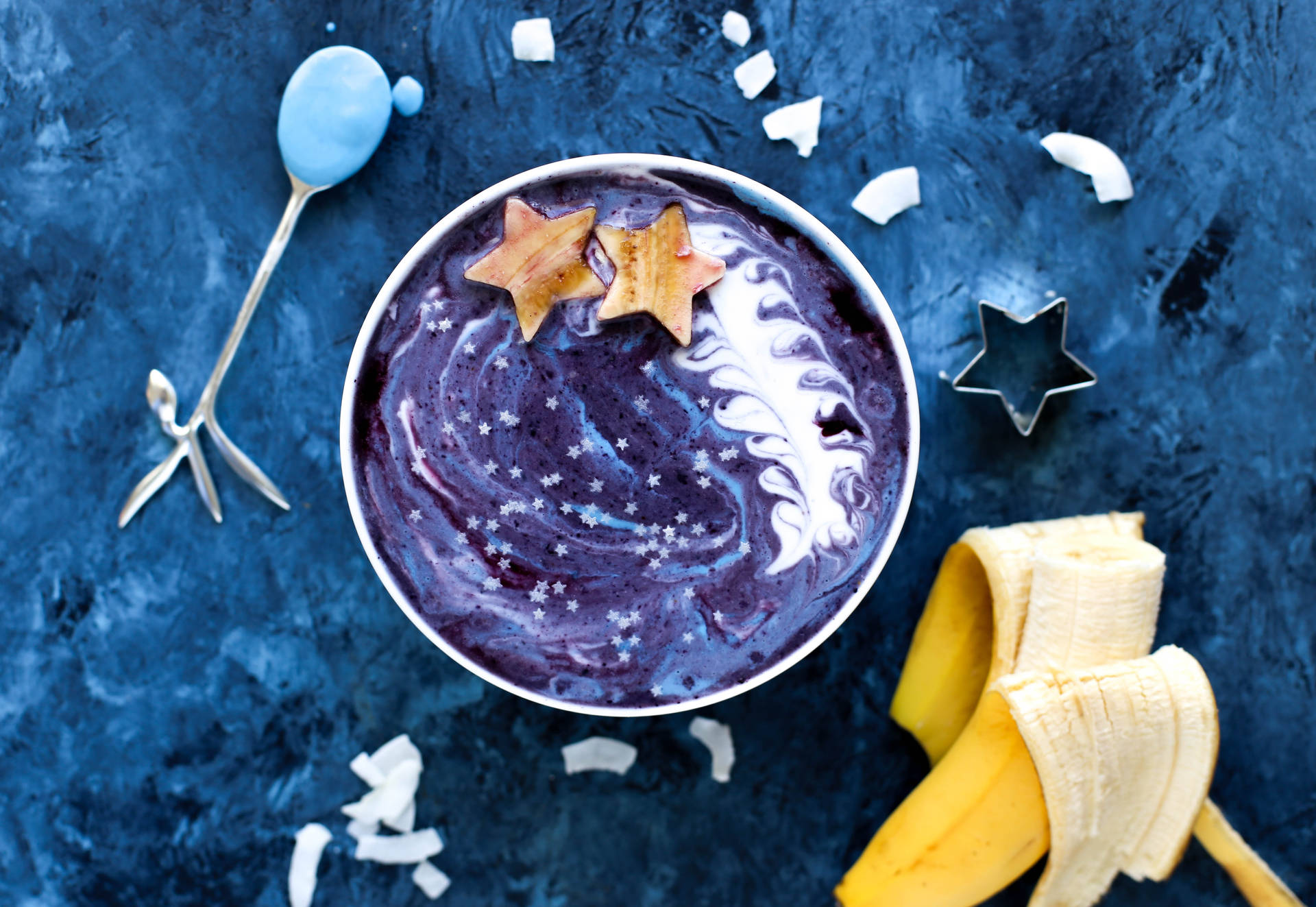 Galaxy Ice Bowl Smoothie Background