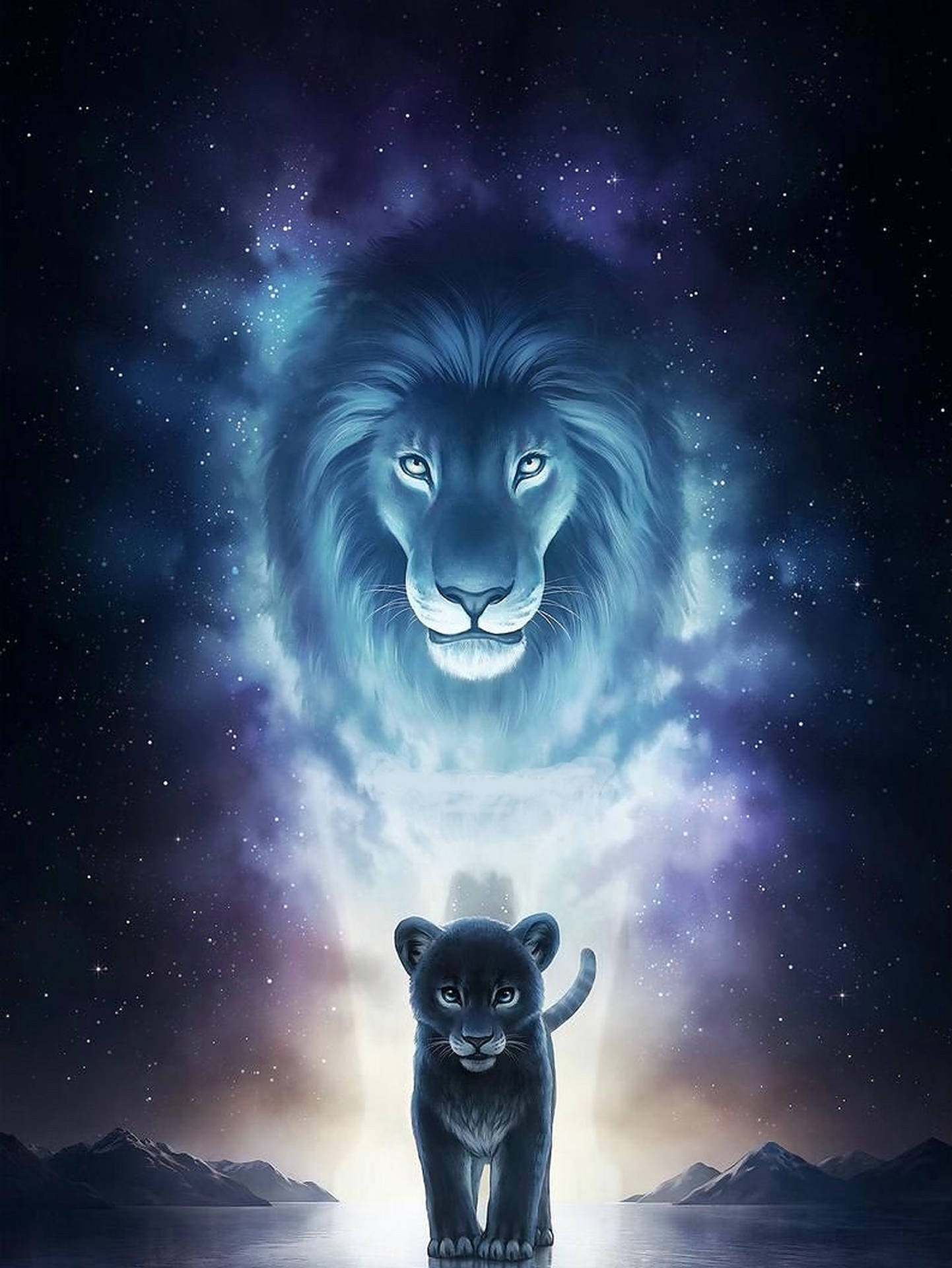 Galaxy Lion King Art