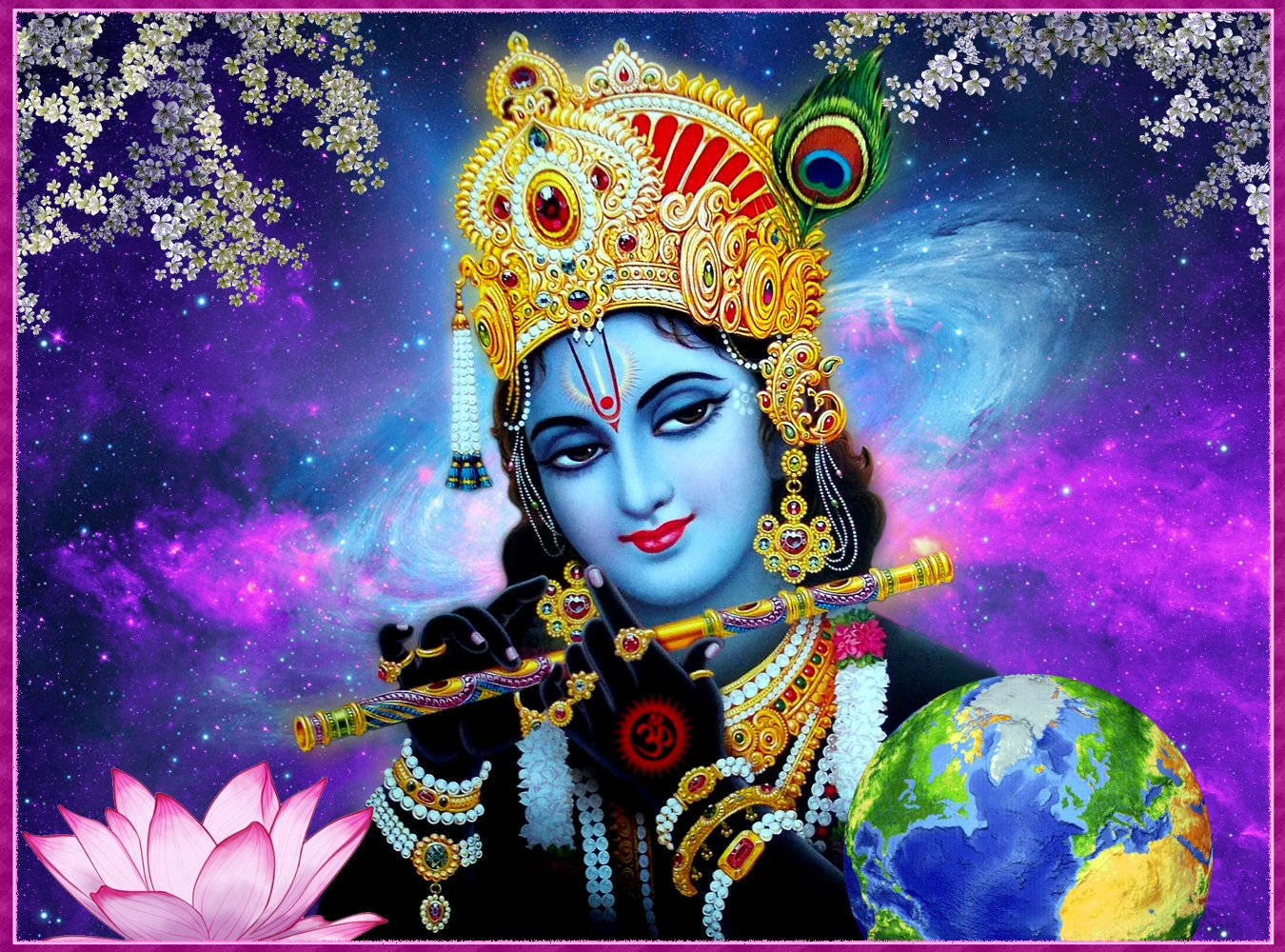 Galaxy Lord Krishna 3d Background